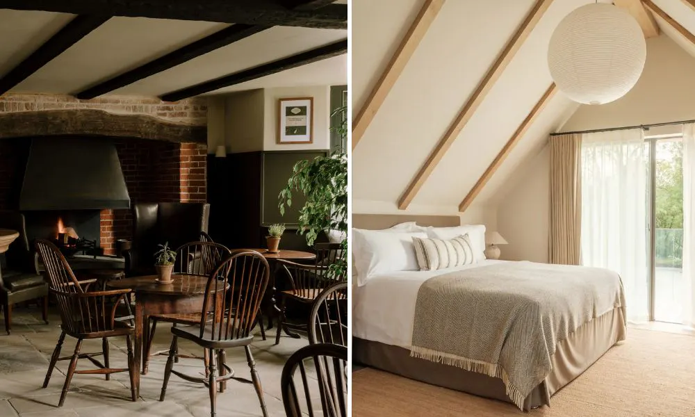 Cosy pub floor and a bright bedroom