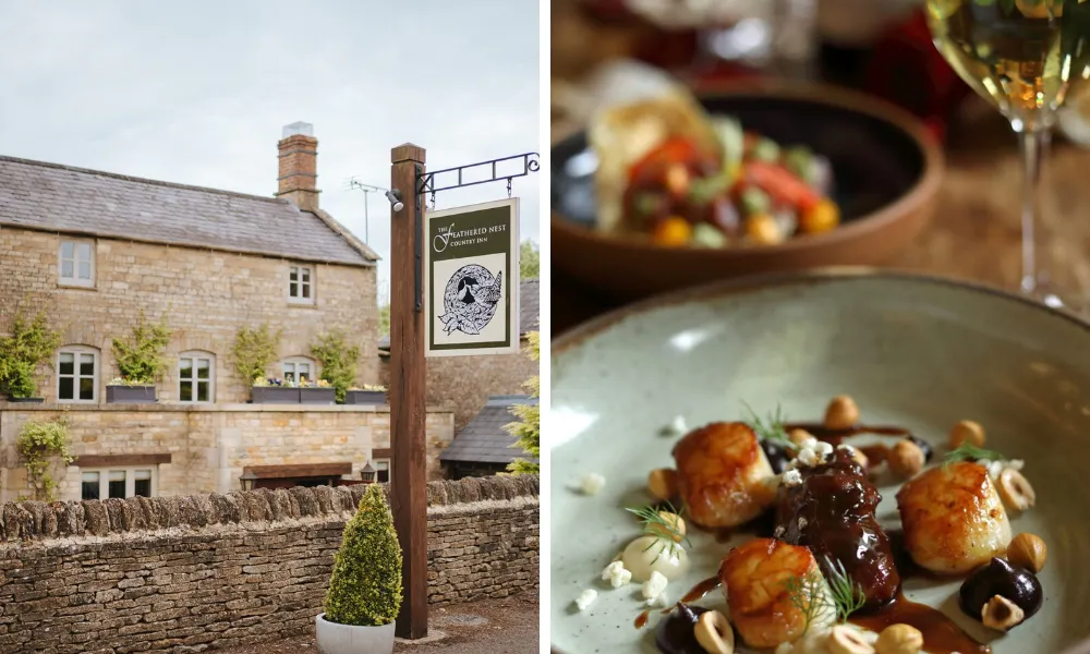 stonebuilt country inn and scallop dish photo