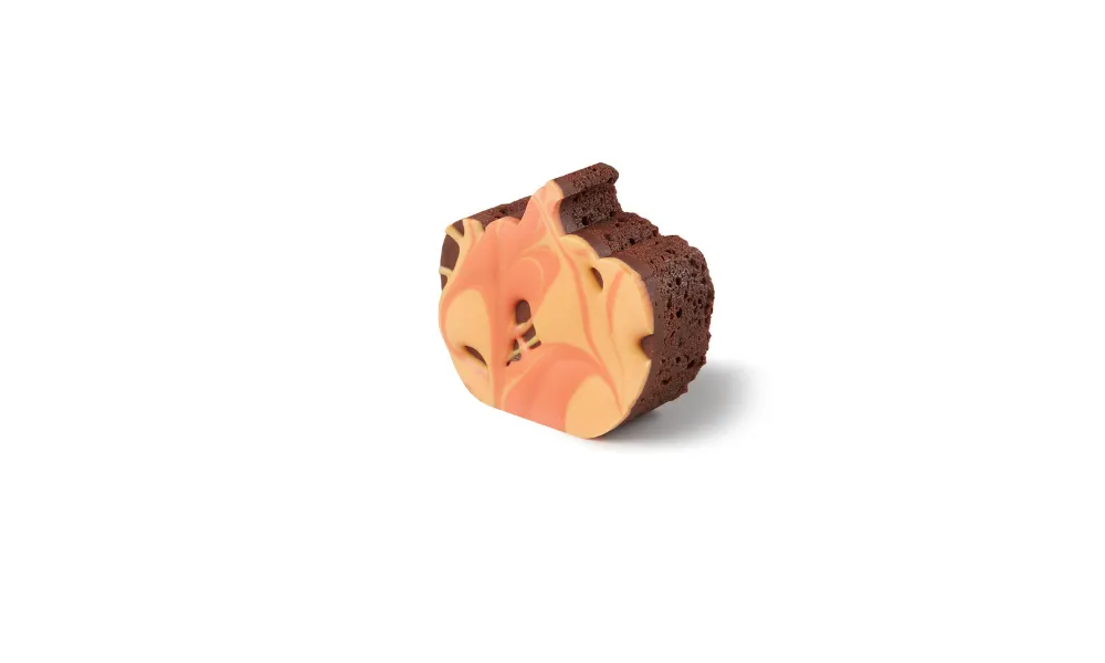 Chocole brownie shaped like a pumpkin