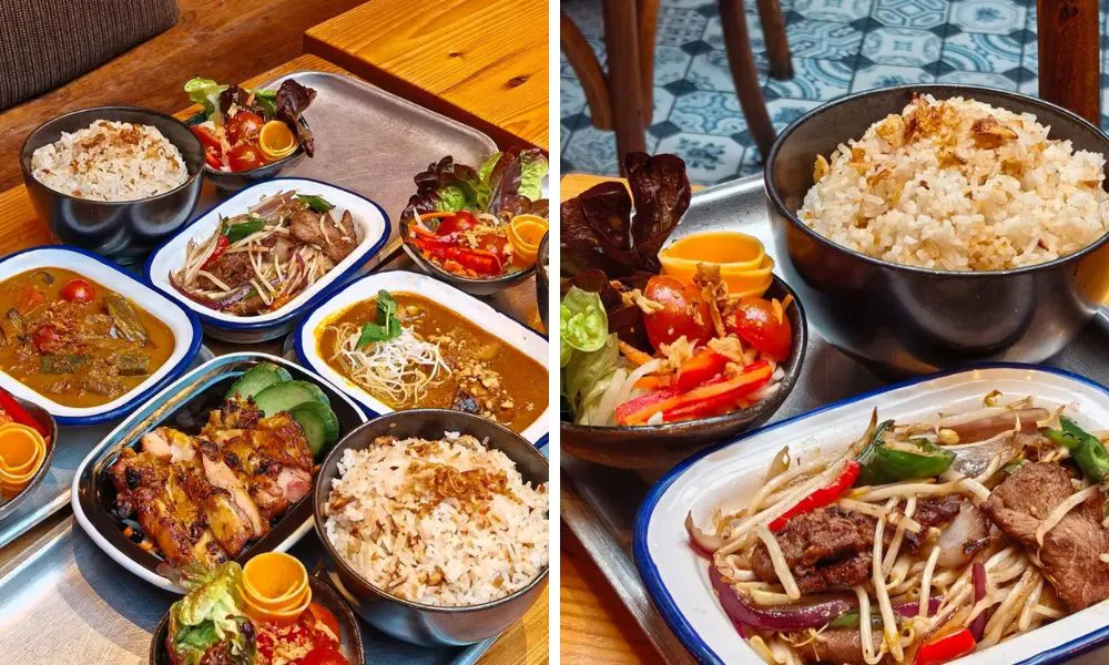 A selection of Vietnamese dishes on a table