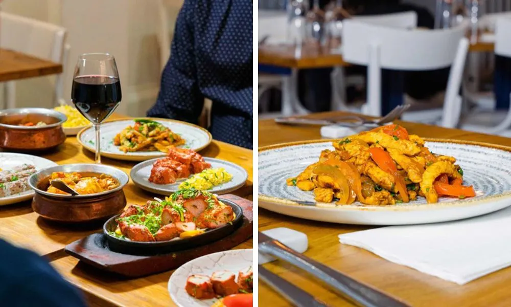 a selection of curry dishes