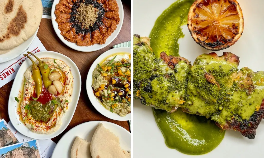 Lebanese food and fluffy bread at Arabica Bar