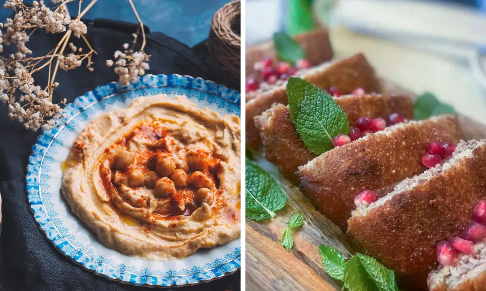hummus and bread parcels at Chamisse