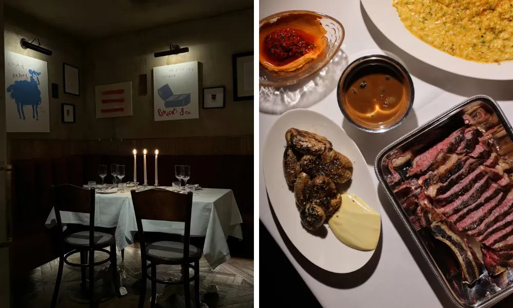 candlelit dining room bottarga