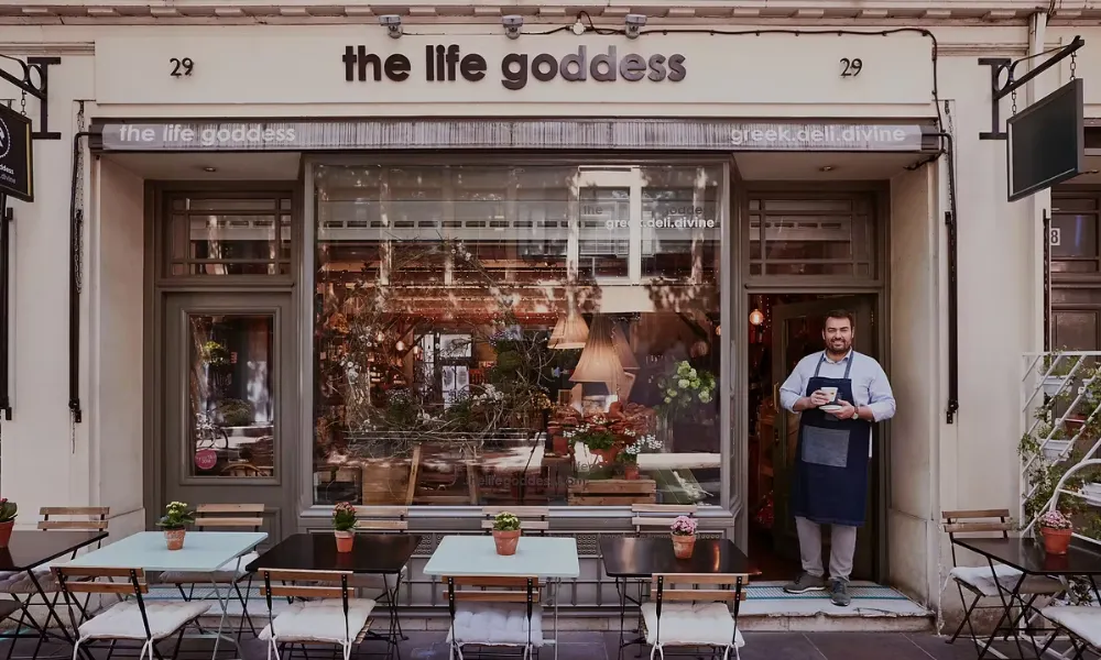 in front of the life goddess