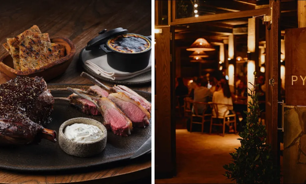 grilled lamb at pyro