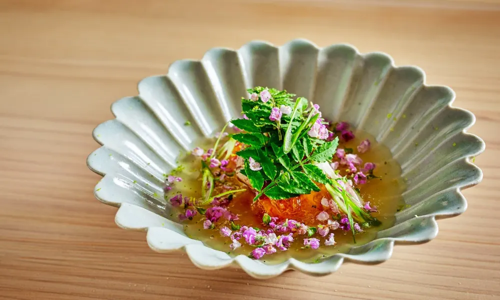 beautiful dish at endo at rotunda