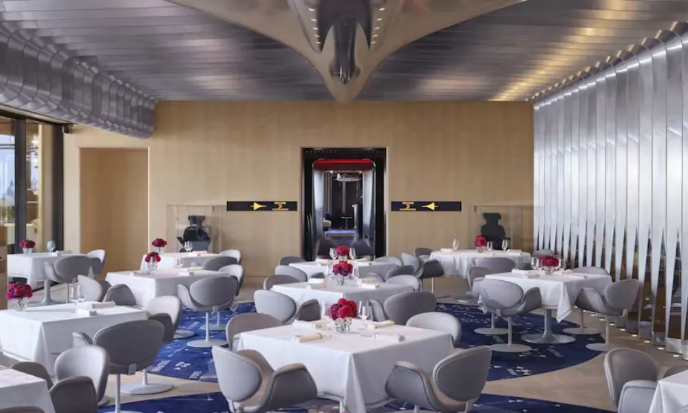 The bright dining room at Brooklands