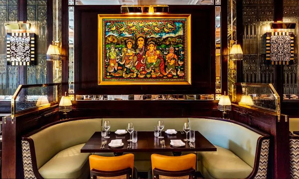 Jamavar's glamorous dining room