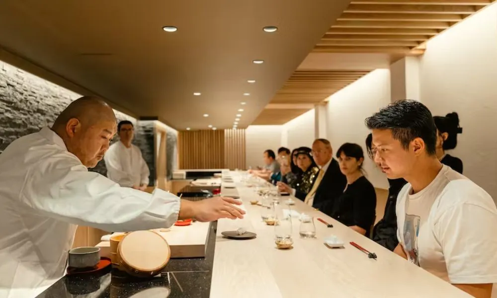 People sitting at the counter