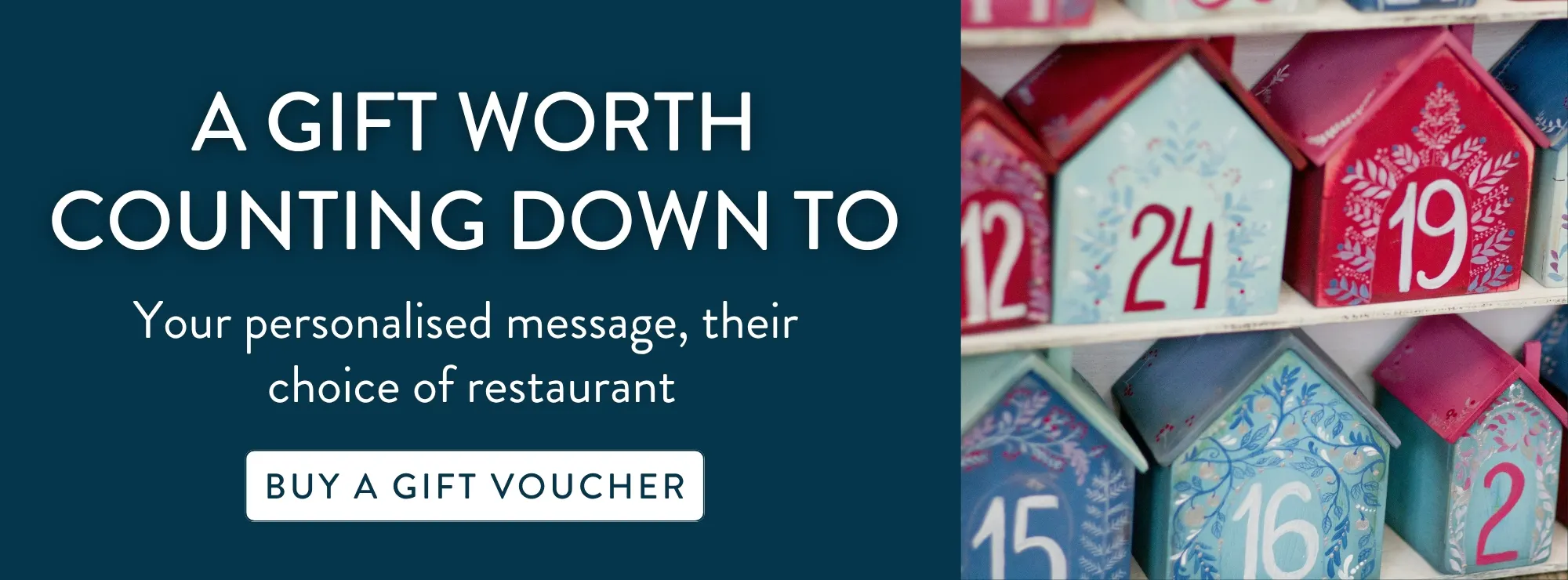 restaurant vouchers banner with advent calendar image