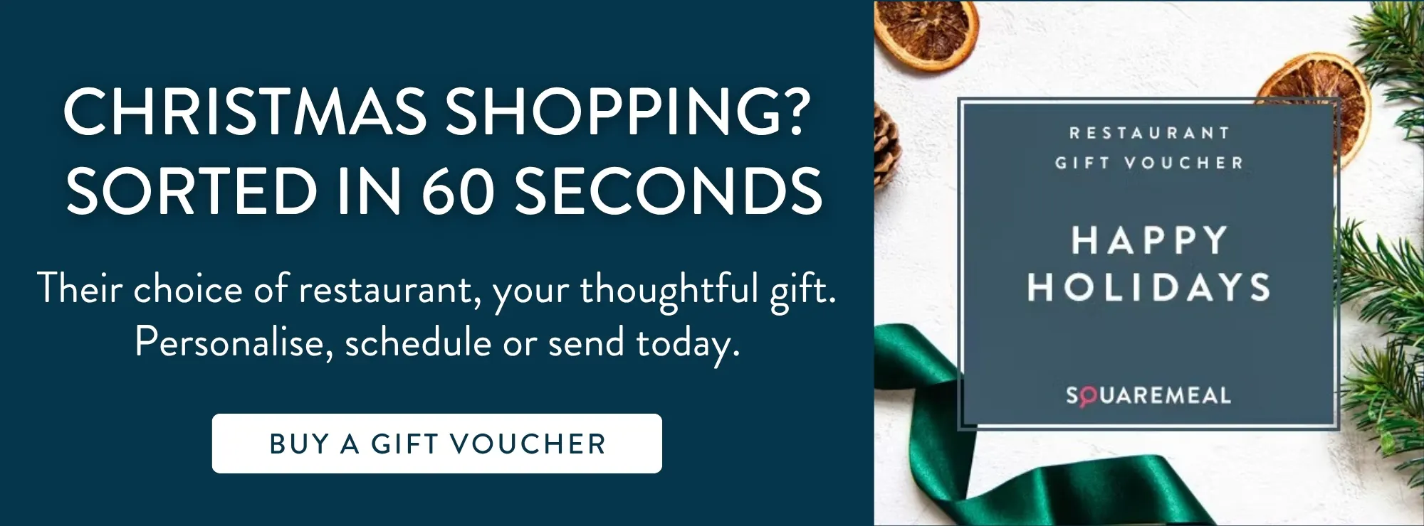 Banner: Squaremeal vouchers as christmas gifts