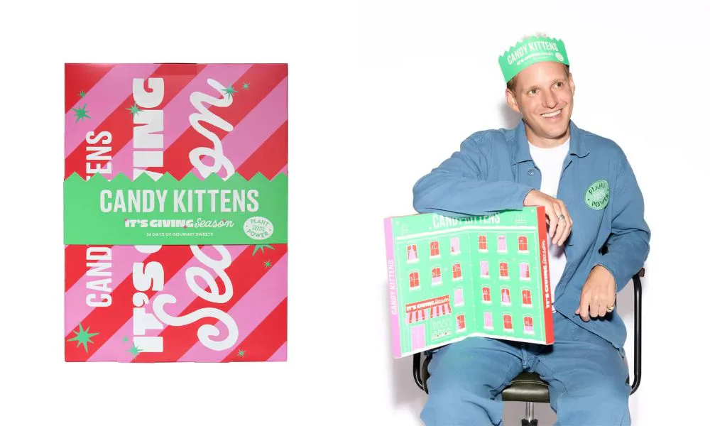 jamie laing with candy kittens advent calendar