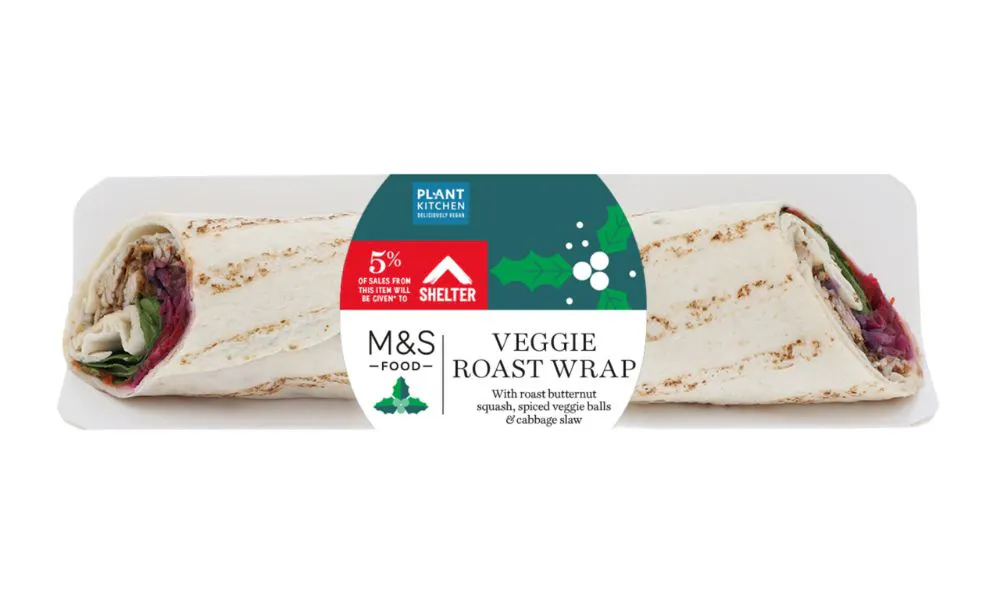 M&S's verry merry veggie roast wrap