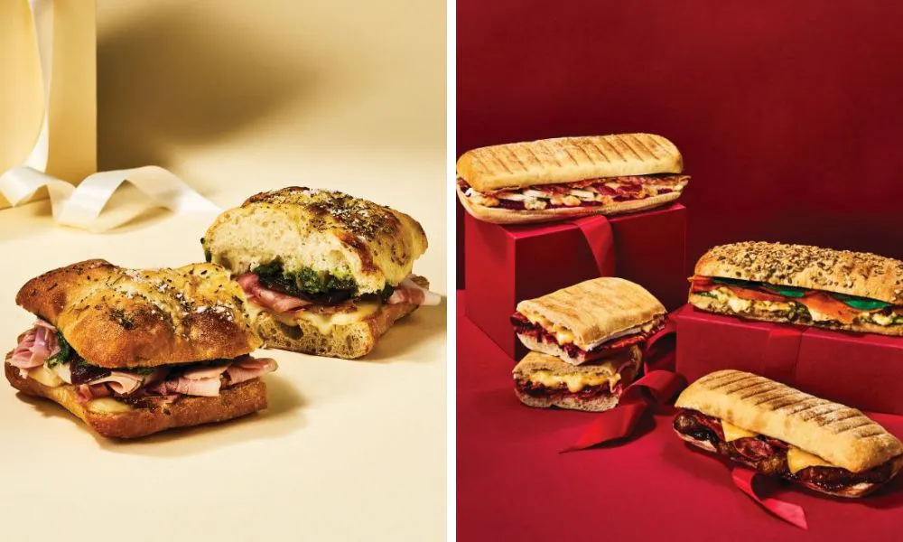 A selection of festive sandwiches from Caffe Nero
