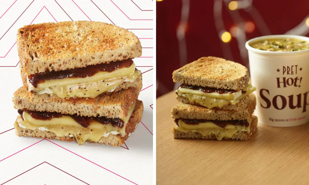 Pret Brie and Caramelised Onion Toastie