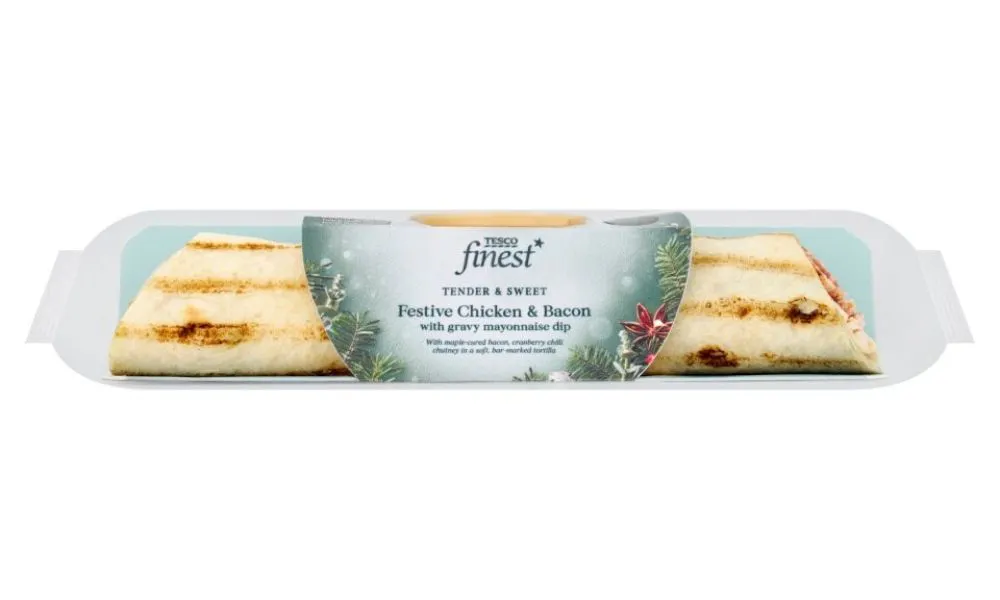 Tesco finest festive chicken and bacon wrap