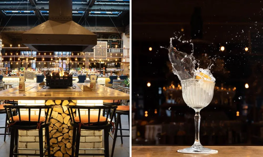 The bar and a cocktail