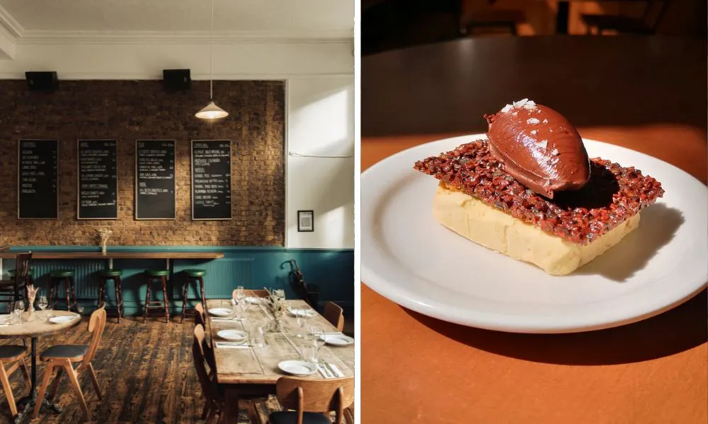 Rustic interiors and peanut parfait
