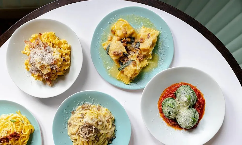 lina stores sharing pasta plates