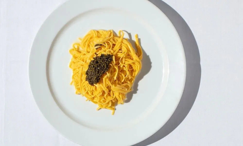 fresh pasta with caviar at the river cafe