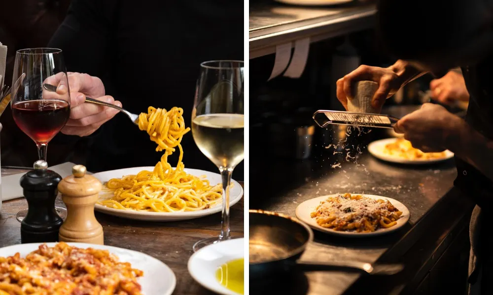 handmade fettuccine with Parmesan