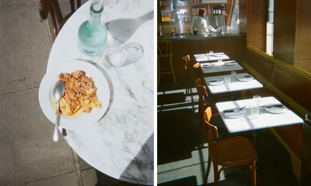 pasta dish on the table at canteen