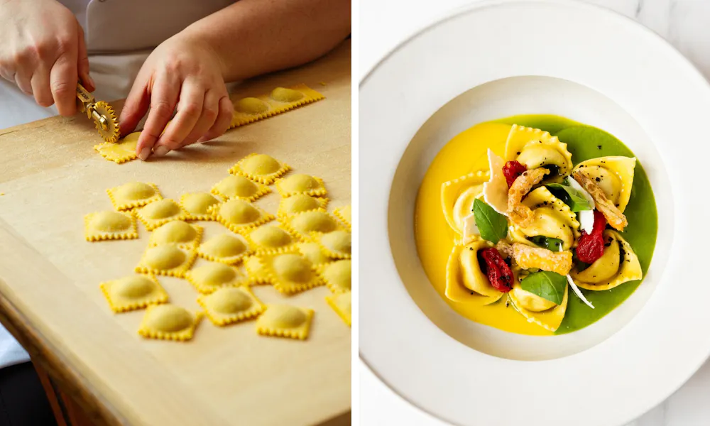 luca tortellini being made by hand