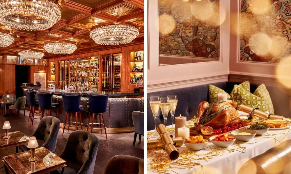 glamorous bar and turkey with champagne