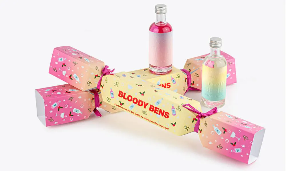 Pink gin Christmas crackers