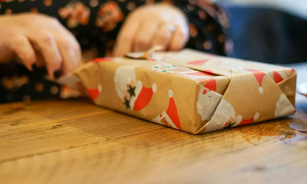 wrapping a present