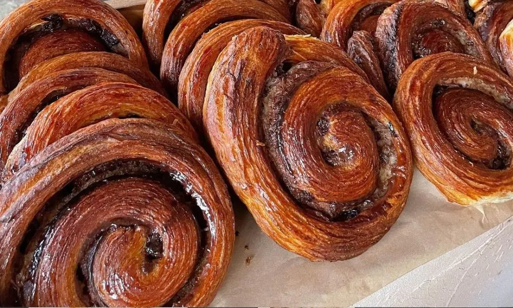 Glazed swirl croissants