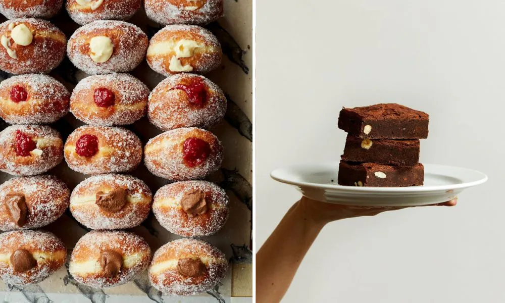 Jam doughnuts and brownies (Instagram)