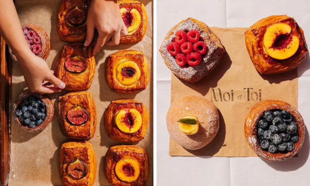 a selection of fruity pastries