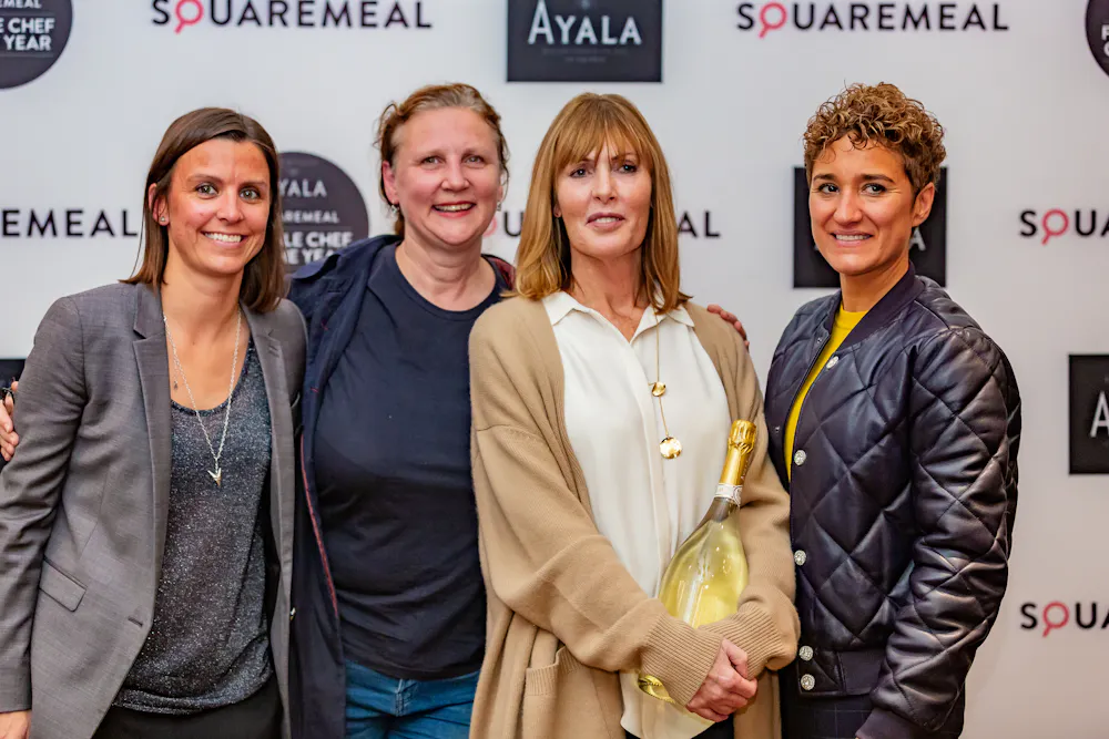 Pip Lacey, Angela Hartnett, Skye Gyngell and Nieves Barragan Mohacho at the 2019 Ayala SquareMeal Female Chef of the Year award