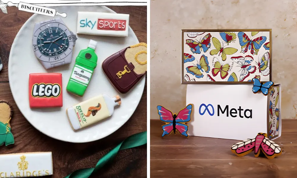 customised biscuit box gift with meta branding
