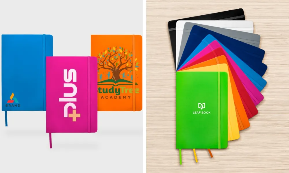 mass printed notebooks with company brand
