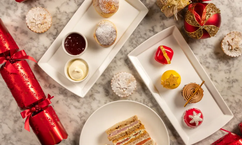 Christmas afternoon tea cakes at The Stafford