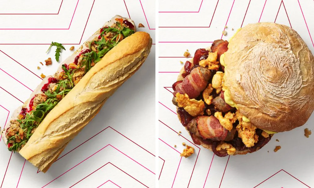 pret Christmas lunch baguette and pigs in blankets roll