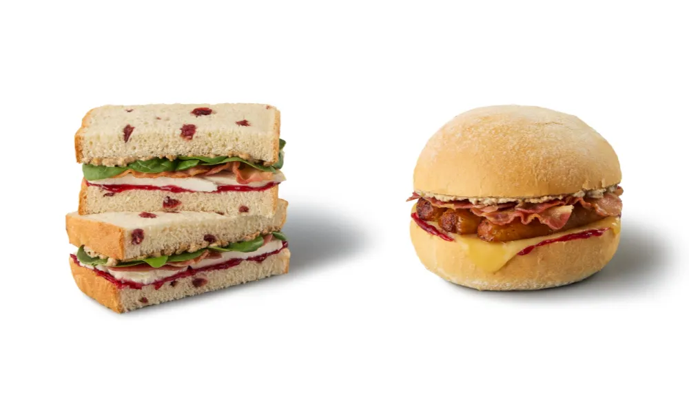 christmas sandwich and pigs in blankets roll