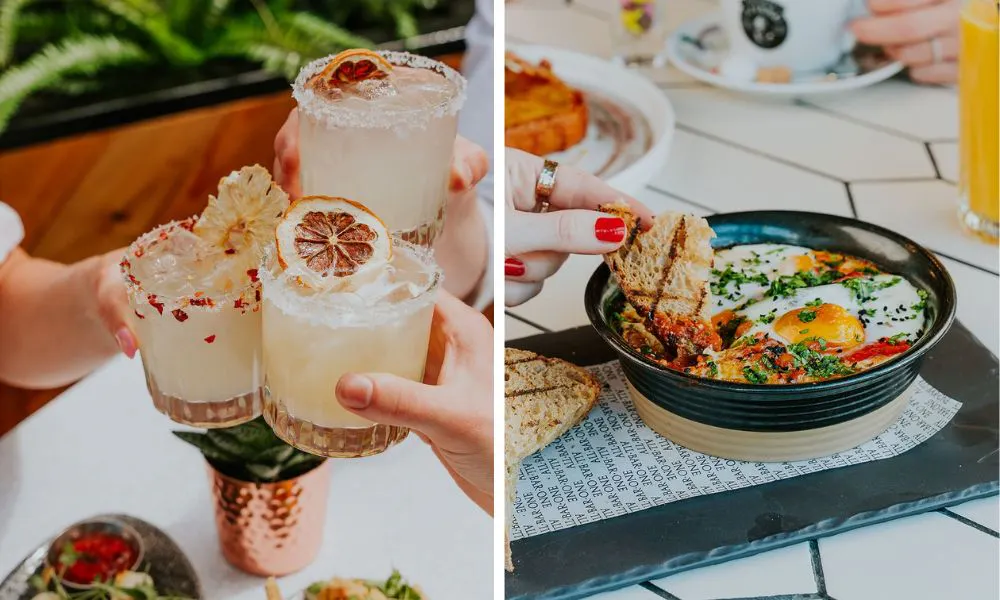 Margaritas and eggs shakshuka