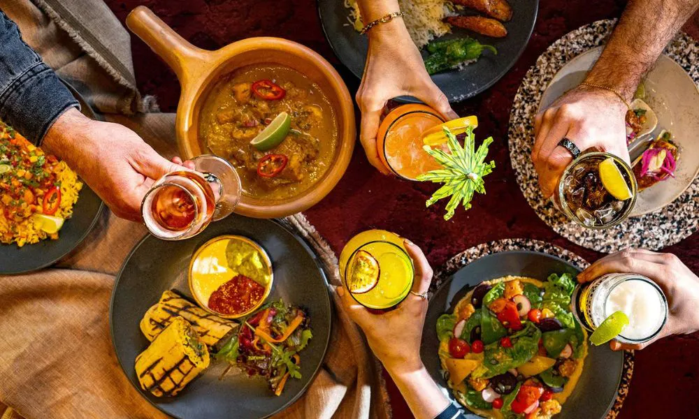 Vibrant dishes and drinks at Las Iguanas
