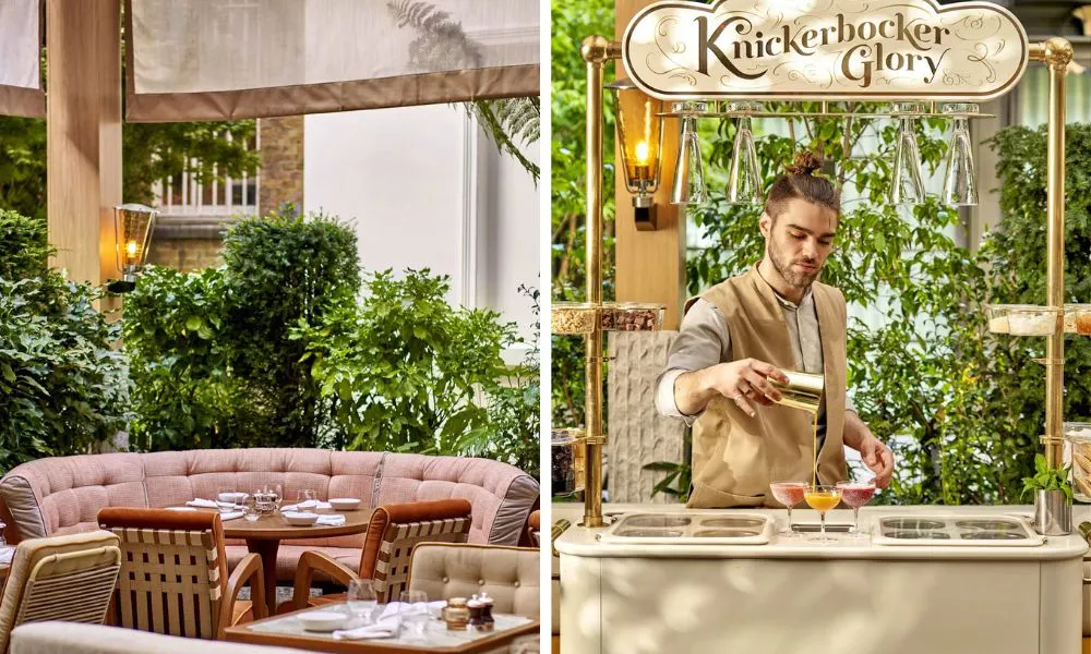 al fresco dining area and knickerbocker glory stand