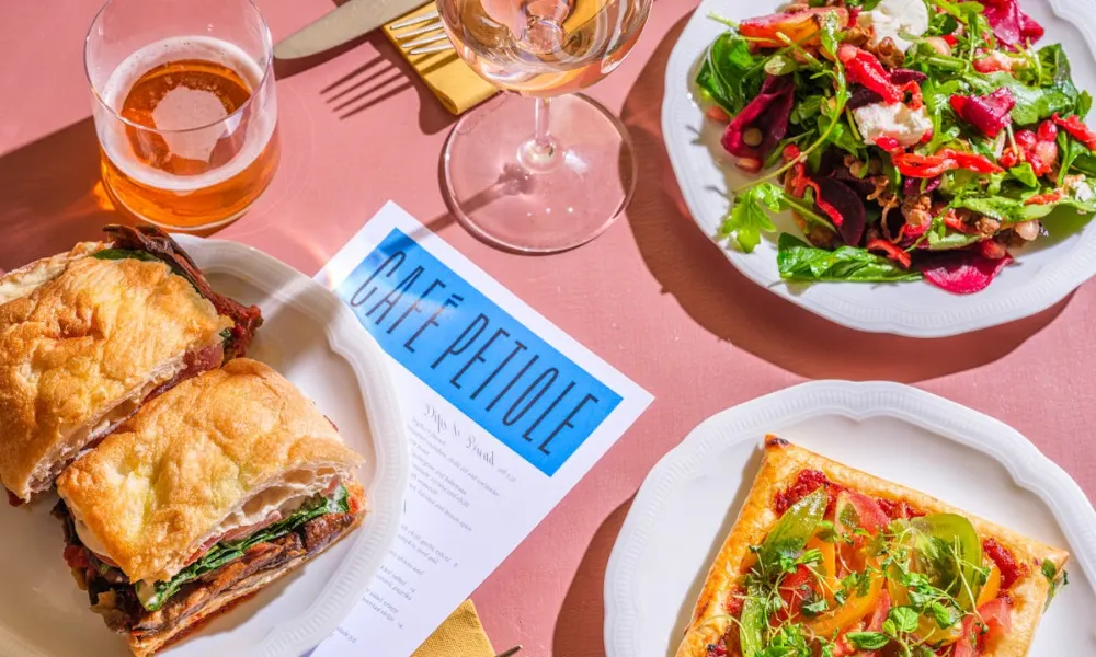 vegan salads and pastries at cafe petiole