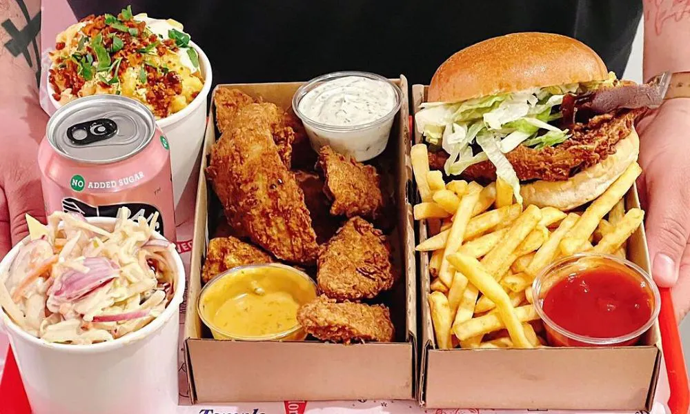 Fried seitan and chips