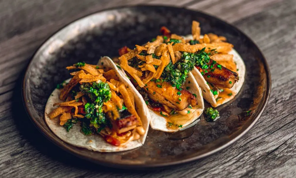 Vegan pork tacos