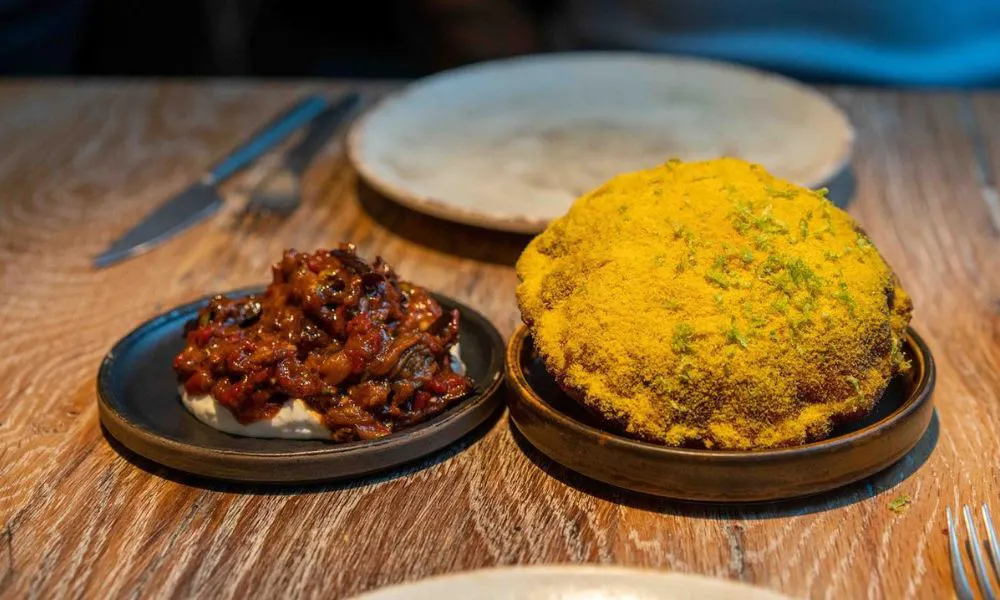 Two plates of food