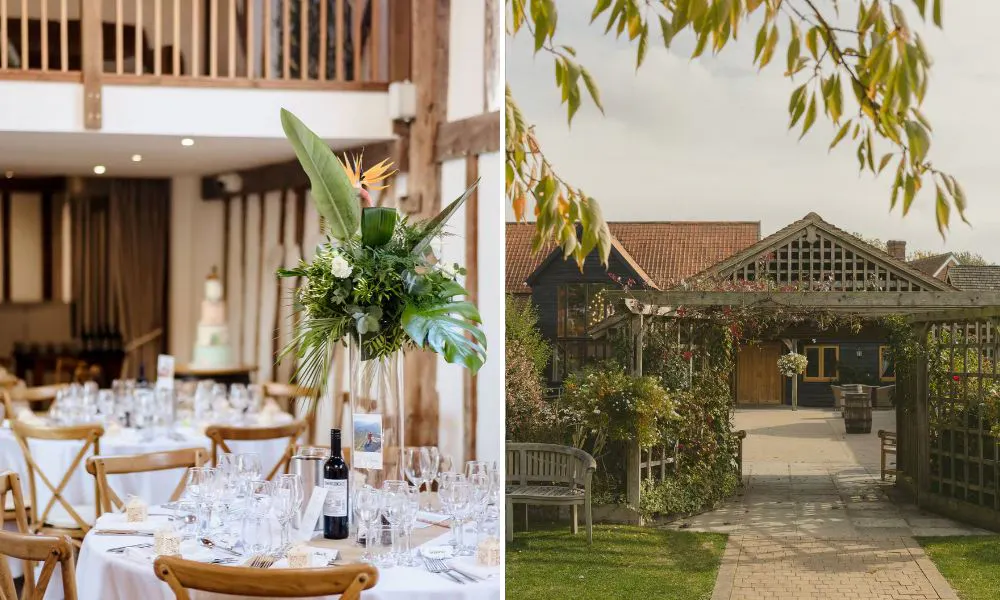 Interior and exterior shots of the barn