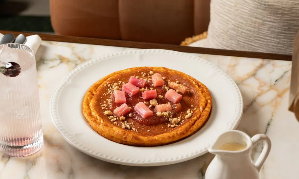 buttermilk rhubarb pancakes