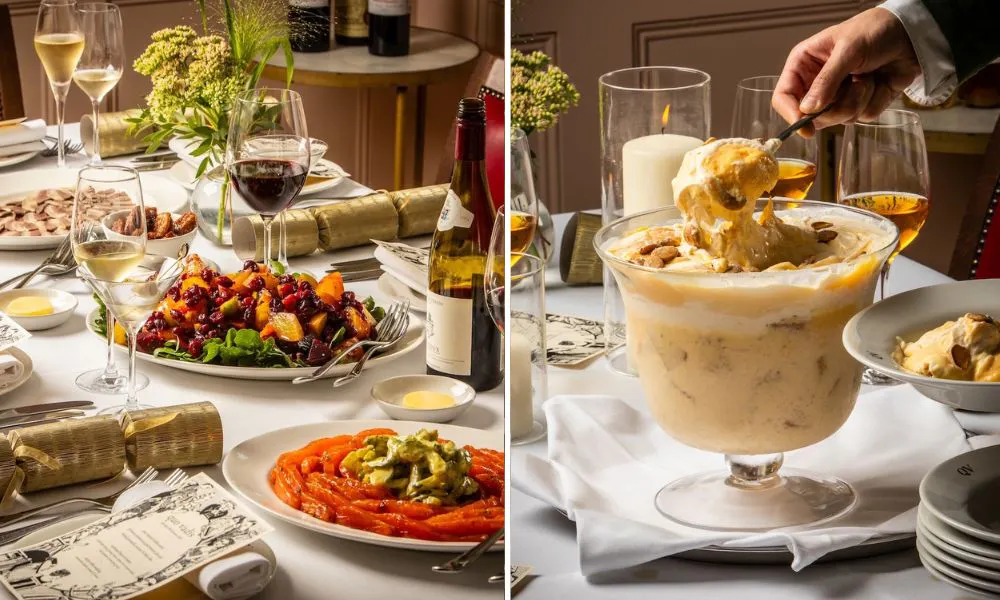 Quo Vadis festive dishes on table
